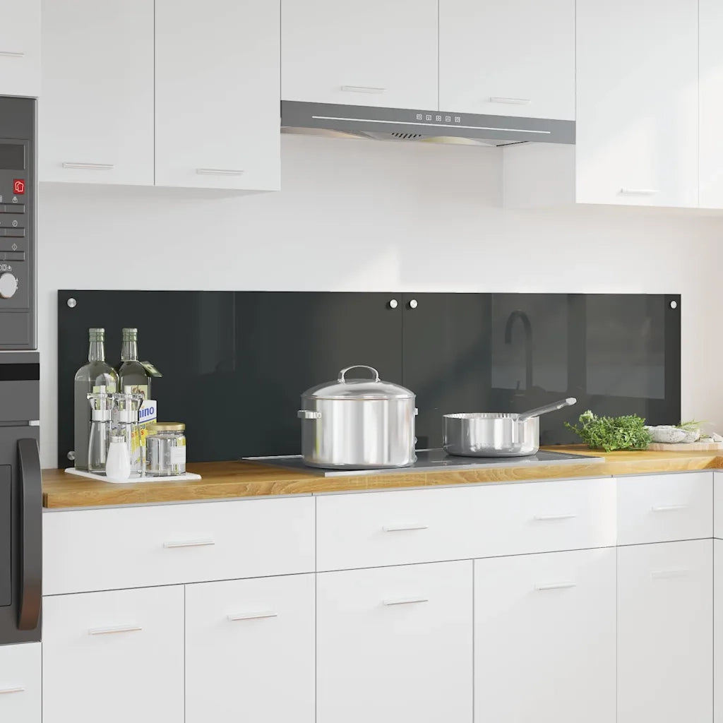 Rivestimento da Cucina 2 pz-Set di 2 Paraschizzi per Cucina Grigio scuro 90 x 40 cm