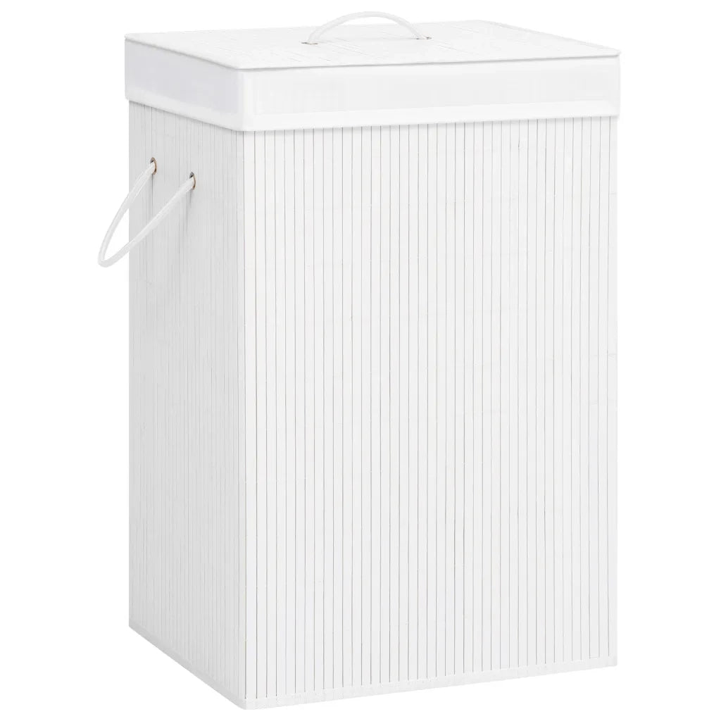 Cesto Portabiancheria in BambÃ¹ Bianco 72 L cod mxl 52063