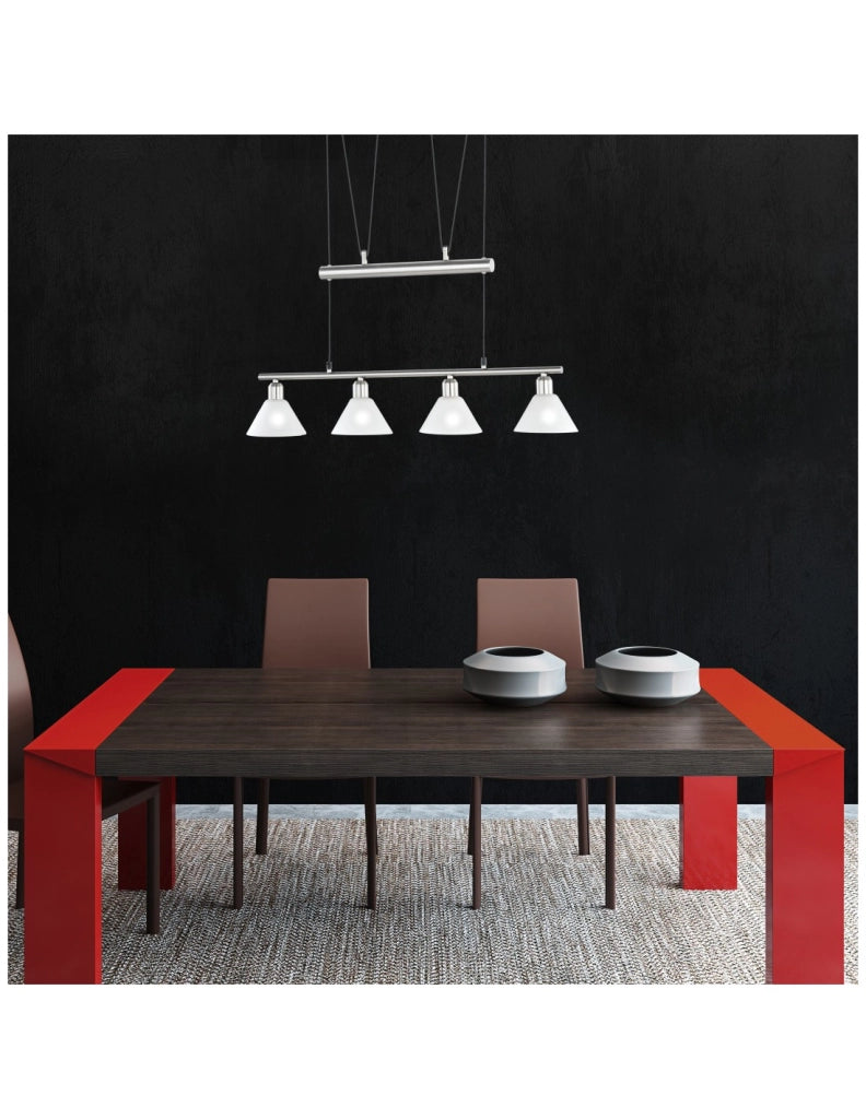 Sospensione 5 Luci Saliscendi Stamina Nichel L102 cm Trio Lighting
