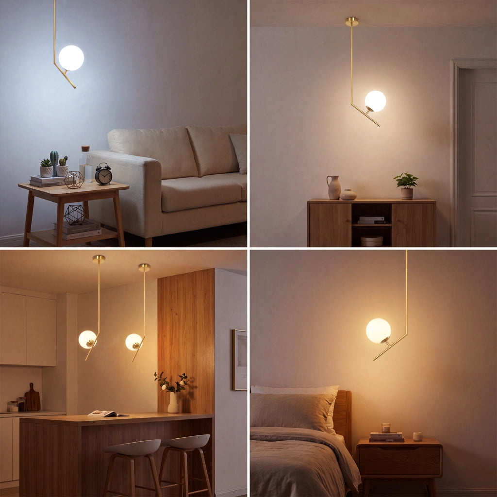 ZMH Lampada a Sospensione 1 Luce Vetro G9 Moderna per Camera Soggiorno senza lampadine