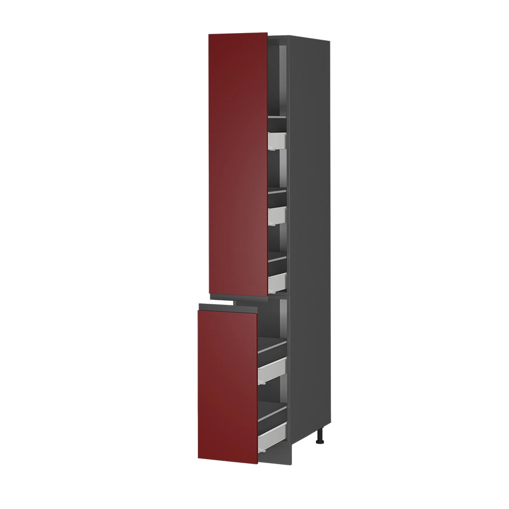 Armadio da farmacia R-Line Rosso/Antracite 30 cm Forma a J Vicco