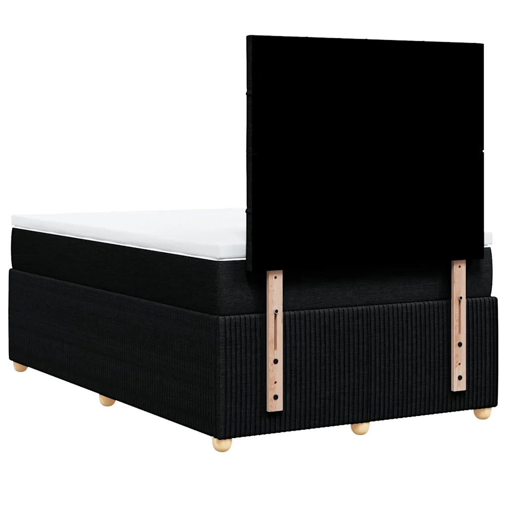 Giroletto a Molle con Materasso Nero 120x200 cm in Tessuto 3294325