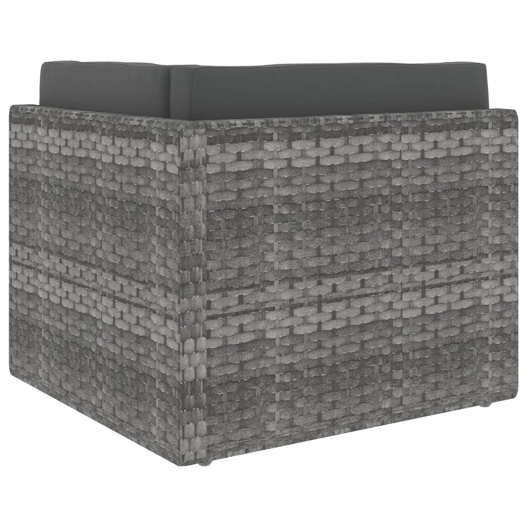 Divano ad Angolo Modulare in Polyrattan Grigio cod mxl 63749
