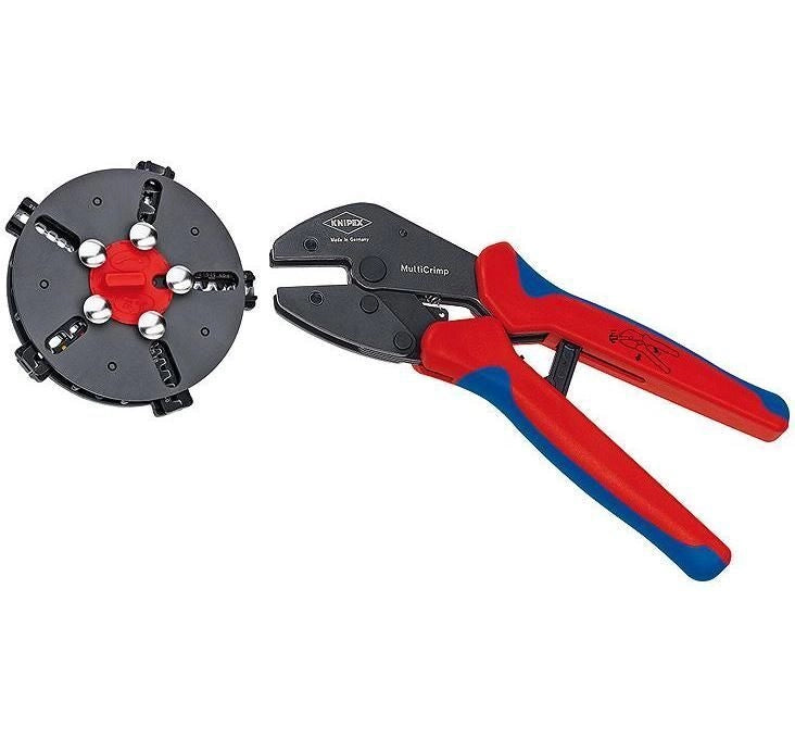 Knipex 97 33 02 MultiCrimp Pinza Crimpatrice con 5 Inserti Intercambiabili 250 mm colore Blu Rosso