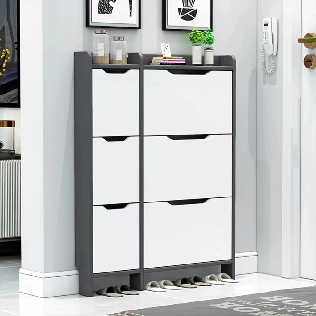 scarpiera Scarpiera sottile con 3 cassetti ribaltabili - Moderno organizer per riporre scarpe con secchiello ribaltabile per ingresso, camera da letto, soggiorno - Scarpiera nascosta indipendente