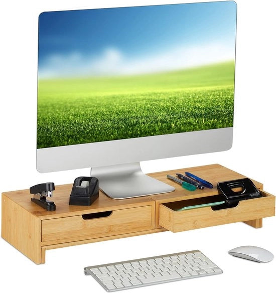 Altezza Regolabile per Doppio Schermo, Standa per Monitor in Metallo