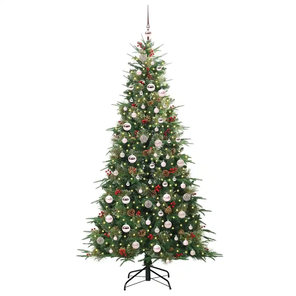 Albero di Natale | Decorazioni natalizie Artificiale con Rami Pieghevoli Verde 210 cm