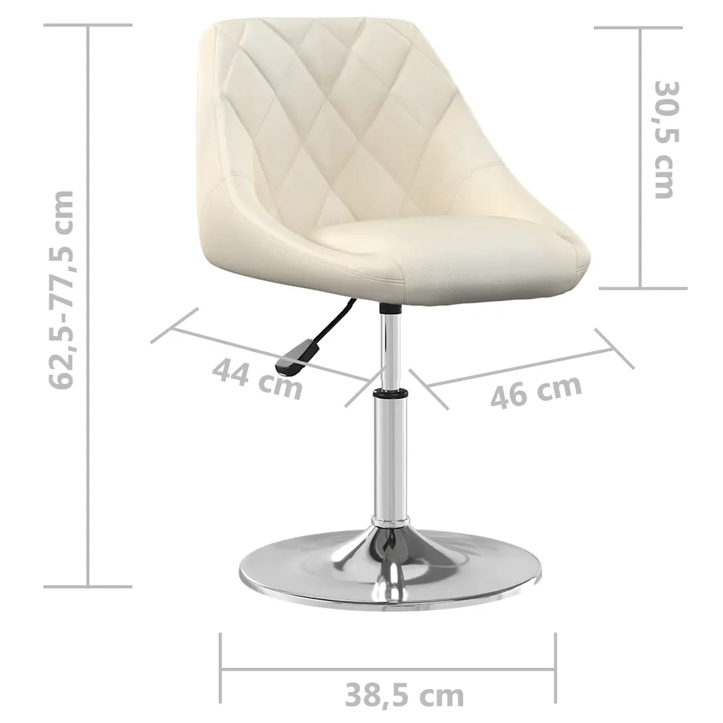 Sedie da Pranzo Girevoli 2 pz Crema in Velluto 335282