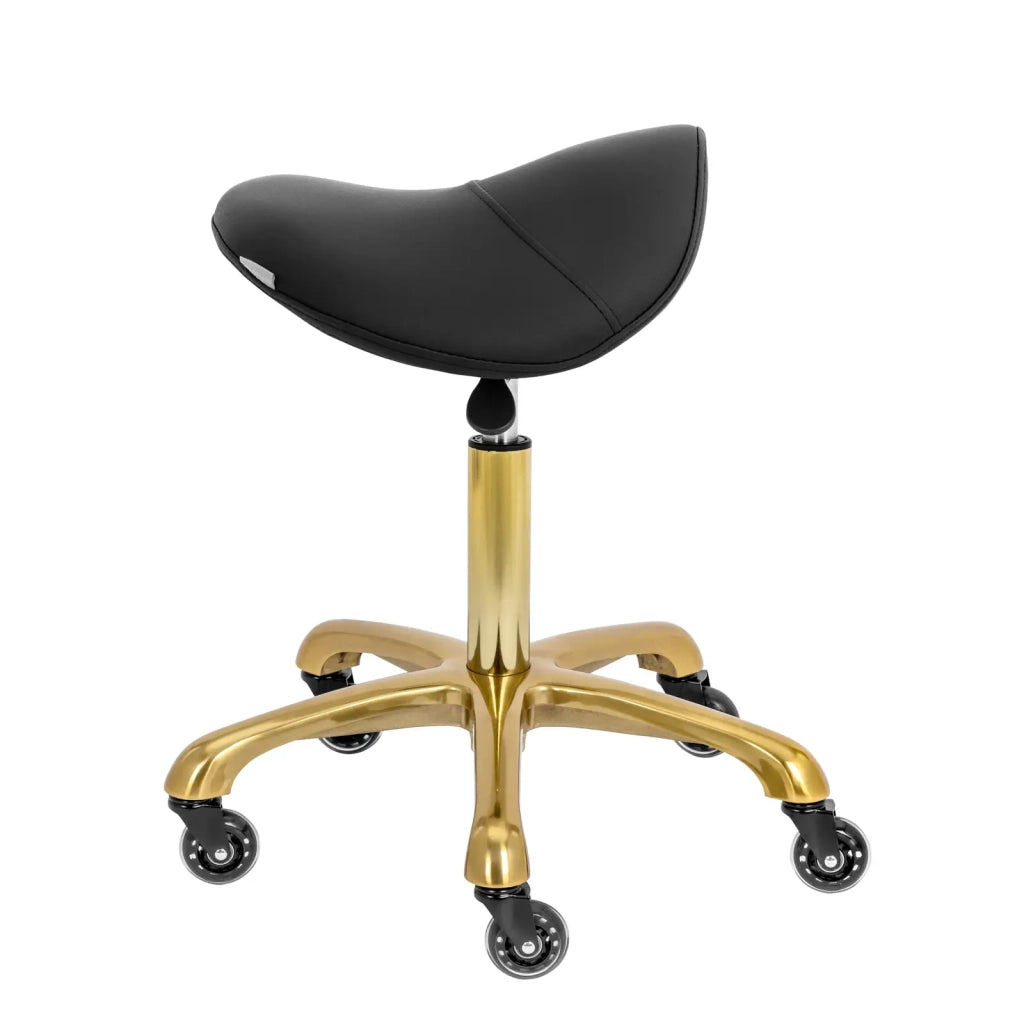 Sgabello da sella per cavallo 150 kg lega di alluminio PVC PU compensato schiuma sintetica nero oro 14_0010084