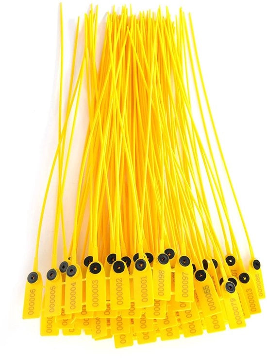 Afdichtingen per 100 Stck - Pacchetto Giallo - Protezione per 40 Cm - Materiale PP - Piattaforma in Acciaio - Adatto per Trasporto Logistico - Afdichtini di Confezione