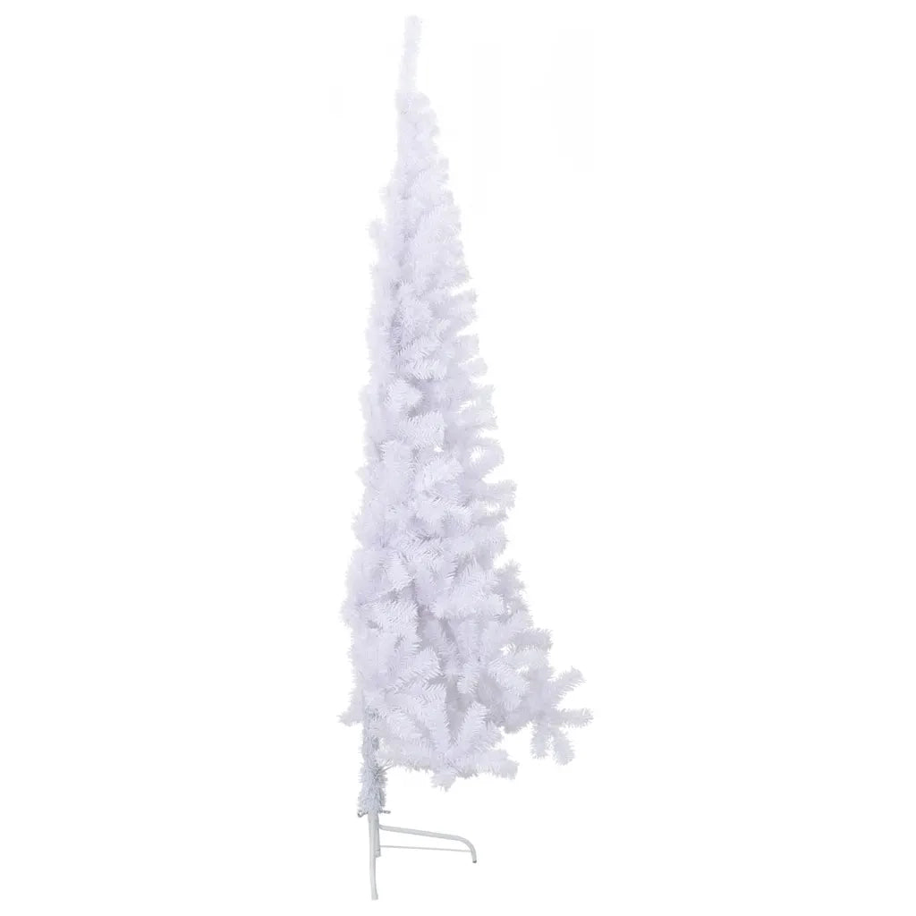 Albero di Natale Artificiale Metà con Supporto Bianco 210cm PVC 328420