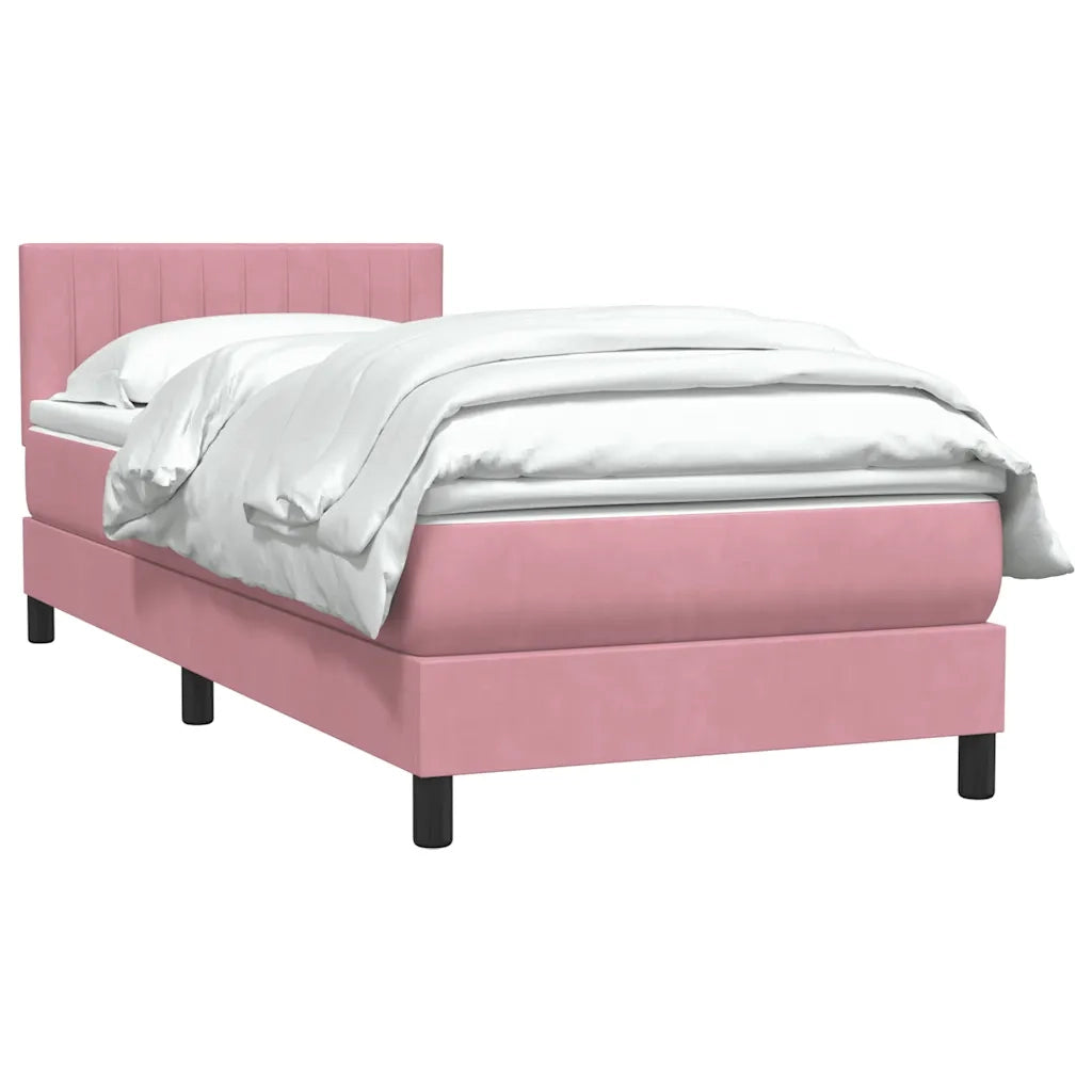 Giroletto a Molle con Materasso Rosa 90x210 cm Velluto 3316388