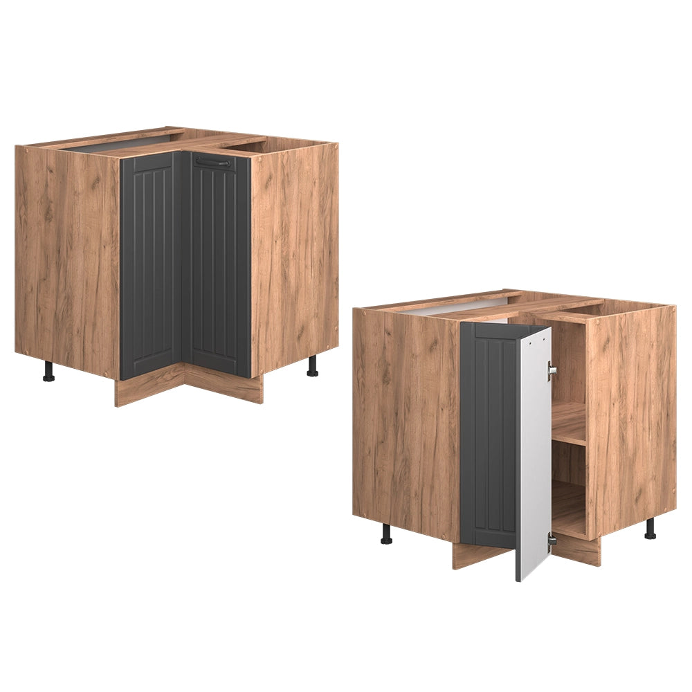 Vicco Mobile ad angolo cucina Grigio scuro 80.5 cm , PL Rovere