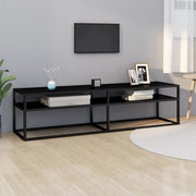 Mobile Porta TV Nero 160x40x40,5 cm in Vetro Temperato cod mxl 57299