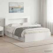 Telaio del letto con storage con testiera Bianco 160 x 200 cm