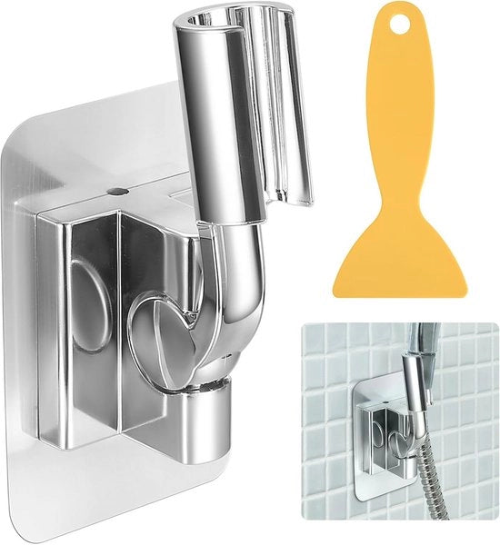 Accessorio da bagno universale per doccia a mano con 180 gradi di libertà di movimento, senza perforazione, modello adattabile per doccia a muro