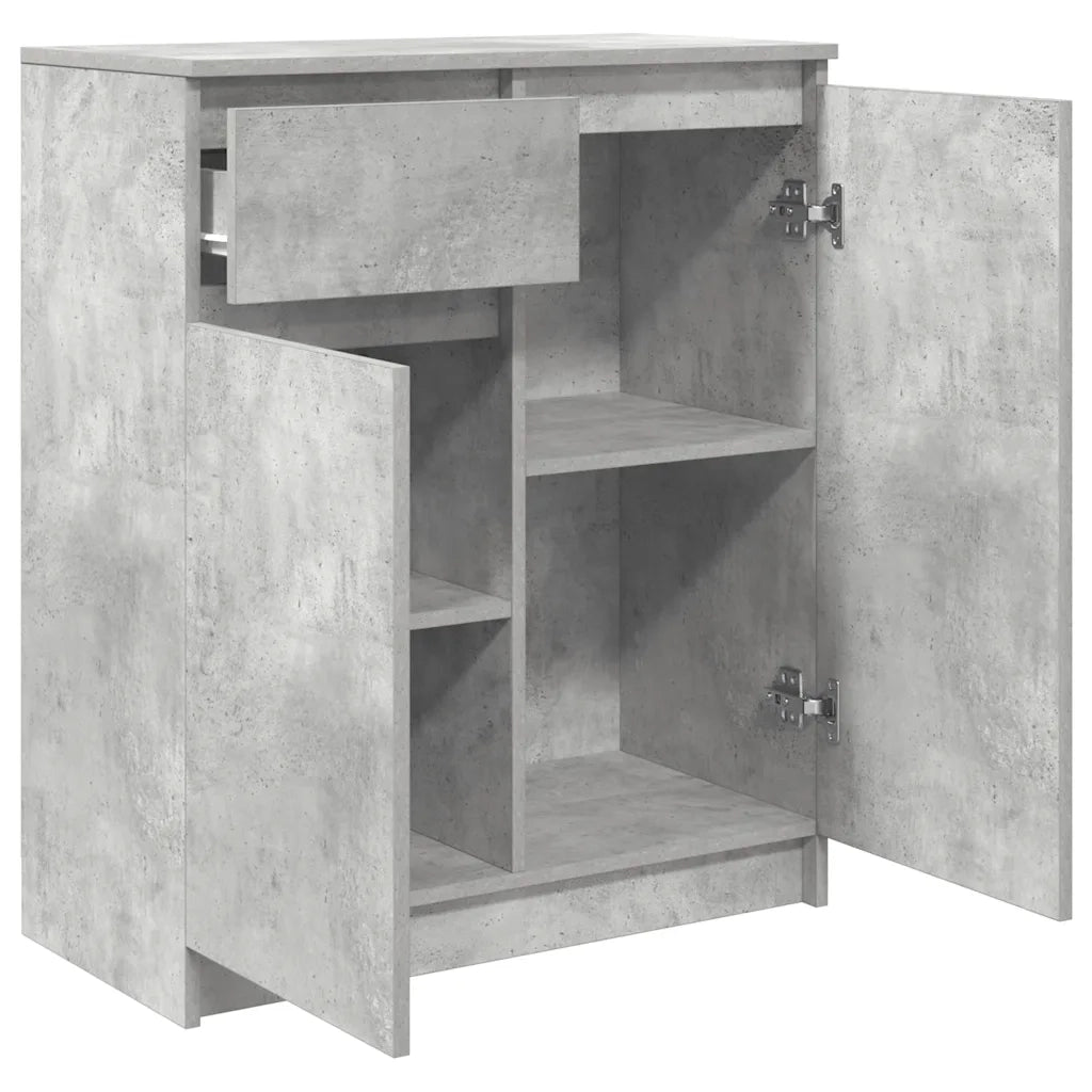 Credenza con Cassetto Grigio Cemento 71x35x84 cm in Truciolato 861592