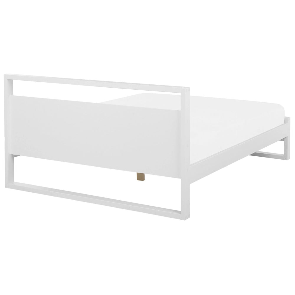 Letto in Legno di Pino Bianco a Doghe Design Minimalista 180 x 200 cm stile scandinavo retrò