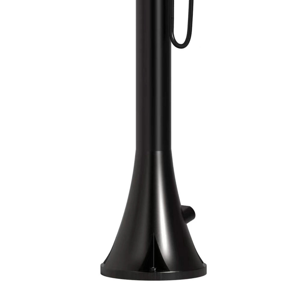 SINED Doccia Luna D Nera In Acciaio Inox 316l Con Doccino Flessibile Con Doppio Ingressi Per Acqua Calda e Fredda laterale o dal basso Due modalita Ideale Per Installazioni Esterne