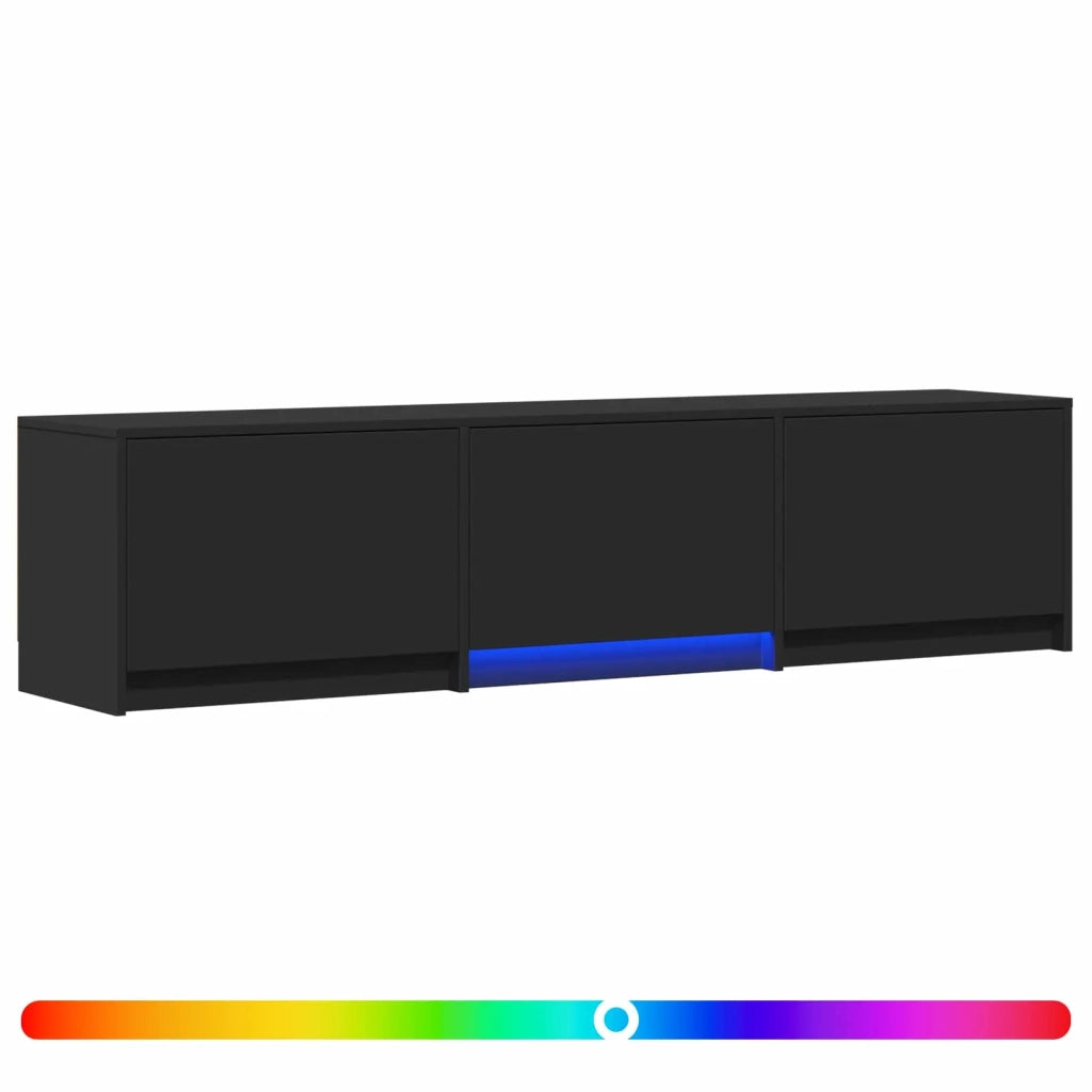 Mobile TV con LED Nero 165 x 34 x 40 cm Legno ingegnerizzato 3418717