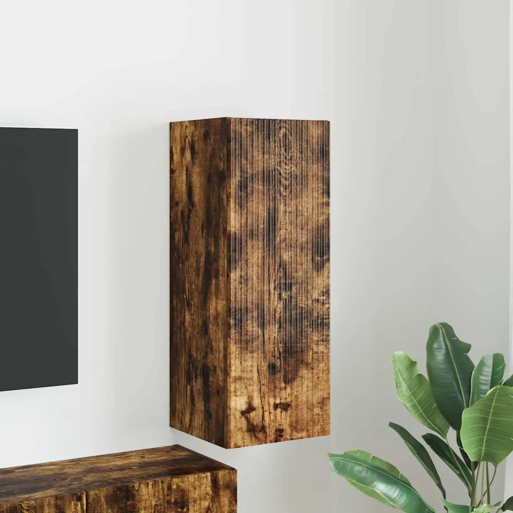 Mobile TV da parete-Mobile TV a Muro-Credenza TV Rovere fum¨¦ 30 x 31 x 80 cm
