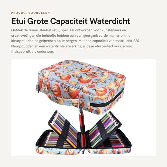 Etui per Matite con Grande Capacità - Impermeabile - Tasca per Pennarelli - Etui con 72 Fessure - Duraturo - Tasca in Poliestere Oxford Resistente e Solido