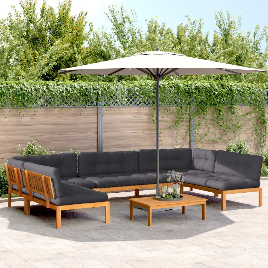 Set Divano Pallet da Giardino 6 pz con Cuscini Massello Acacia 3209523