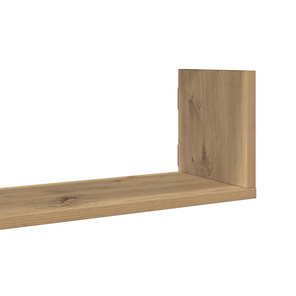 Mensole Parete 3pz Rovere Artigianale 80x18x18 cm in Truciolato