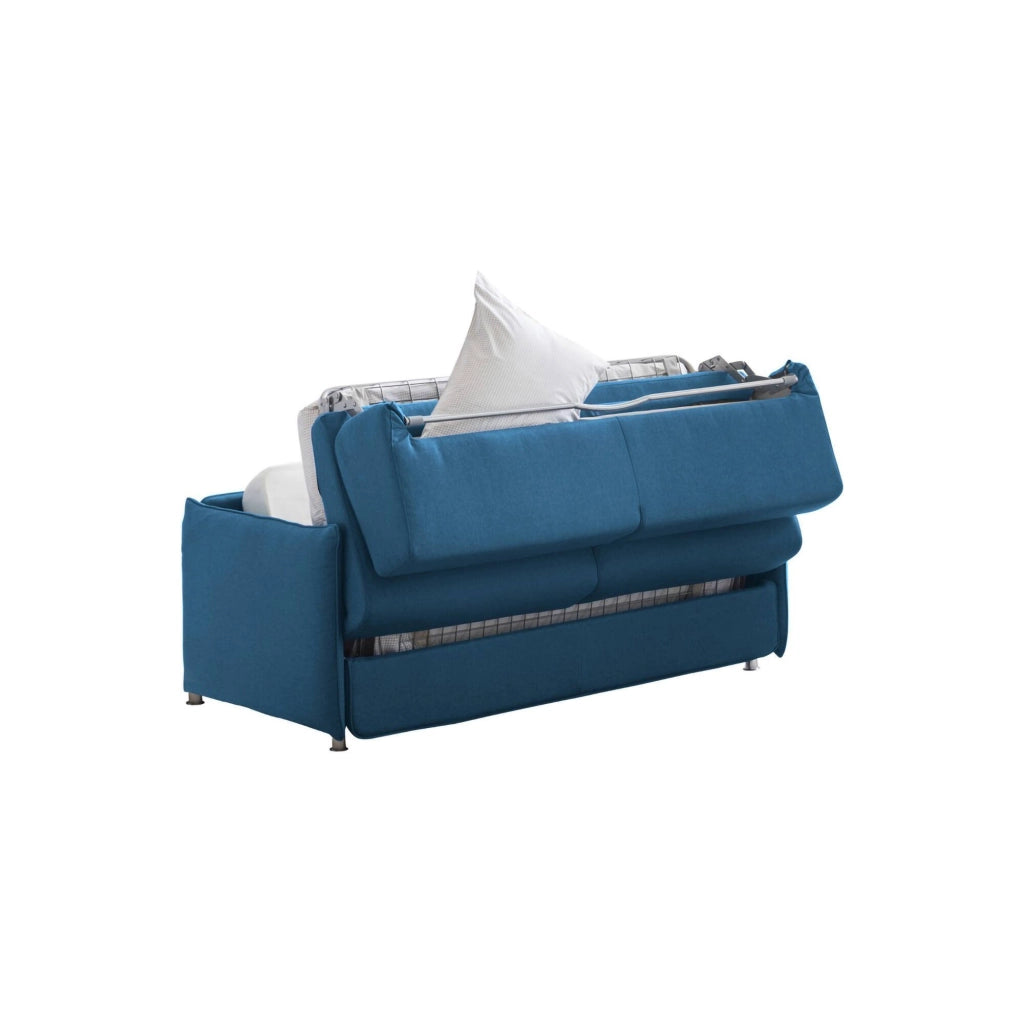 Cecina, Divano Letto 3 Posti Sfoderabile Made in Italy, 200x95 cm blu