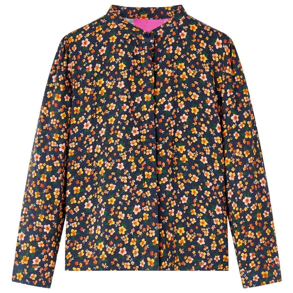 Camicia da Bambina con Colletto Fascia Blu Marino 104cod mxl 108157