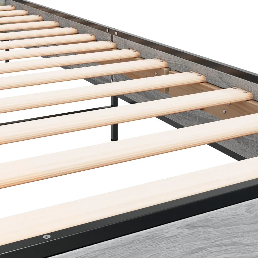 Giroletto-Struttura Letto Grigio Sonoma 90x200 cm Legno Multistrato e Metallo 358515