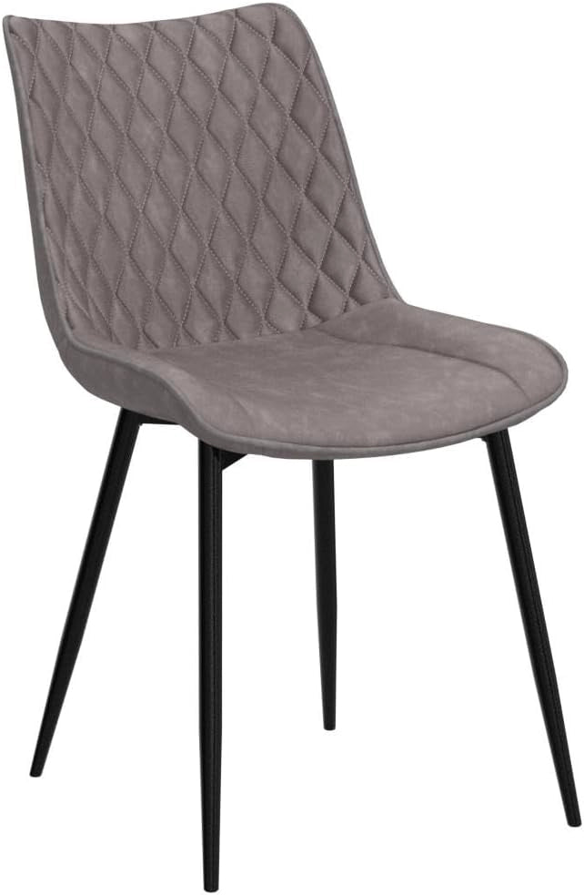 set di 4 sedie sala da pranzo sedie cucina moderne sedie imbottite Adatte per Sala Pranzo, Soggiorno, Camera da Letto Estetica in Ecopelle Grigio scuro Metallo BH210dgr-4