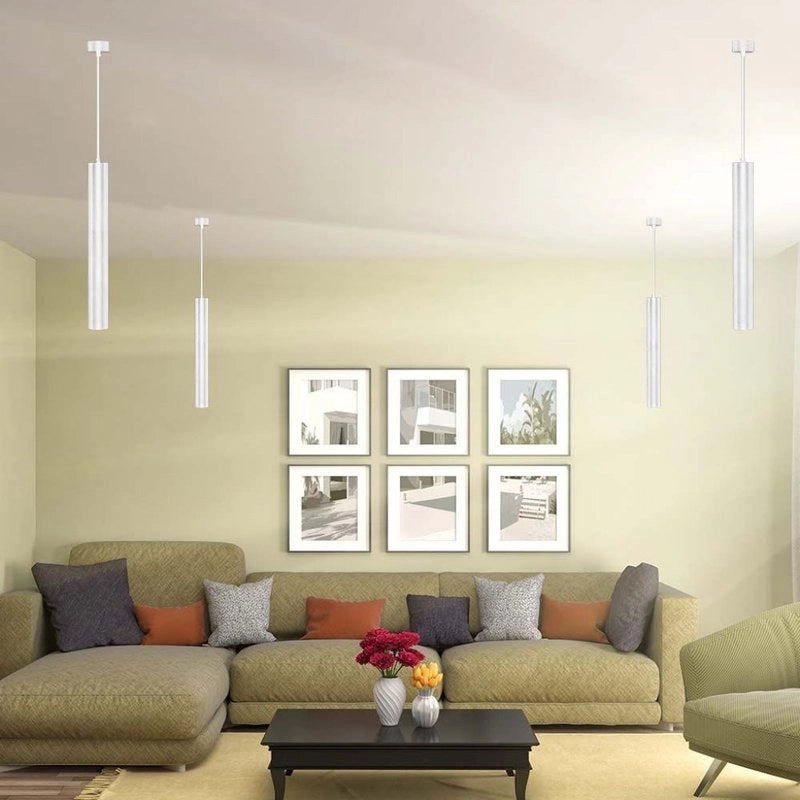 Lampada a Sospensione Cilindro Attacco GU10 Corpo in Alluminio Bianco Riflettore Colore Oro D:60*500MM SKU-6780