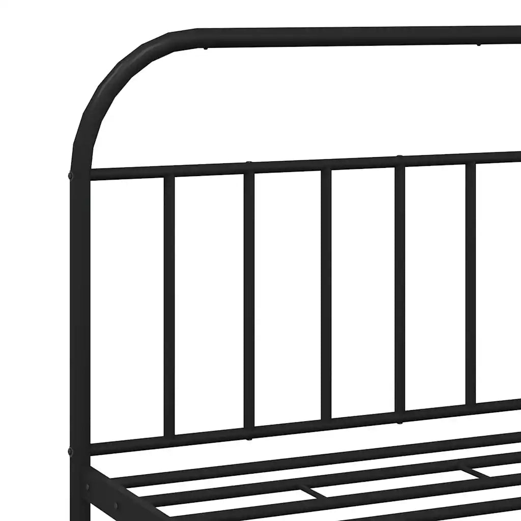 Giroletto con Testiera-Struttura Letto con testiera in Metallo Nero 180x200 cm 405978