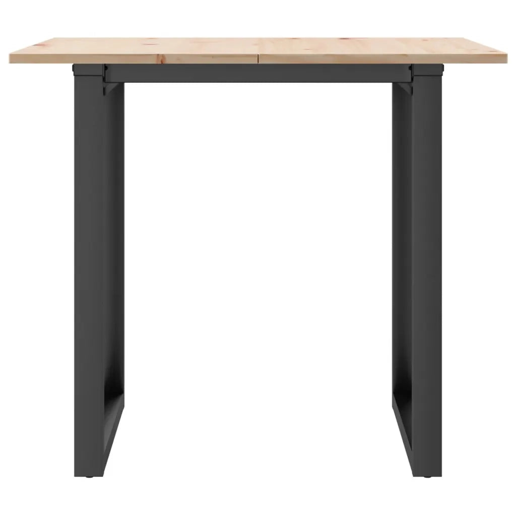 Tavolo da Pranzo Telaio a O 90x90x75 cm Legno Pino e Acciaio