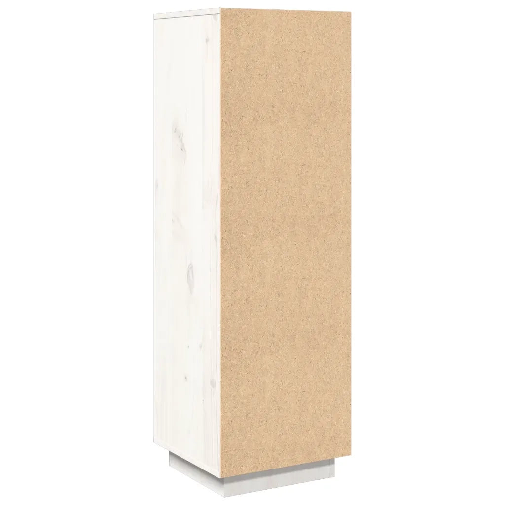 Credenza-Buffet-Armadio da cucina Bianca 38x35x117 cm in Legno Massello di Pino