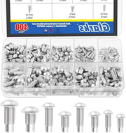 400 pezzi di chiodi a testa rotonda in alluminio solidi M2 M2.5 M3 M4 kit assortito con scatola di conservazione per uso casalingo outdoor ferramenta.