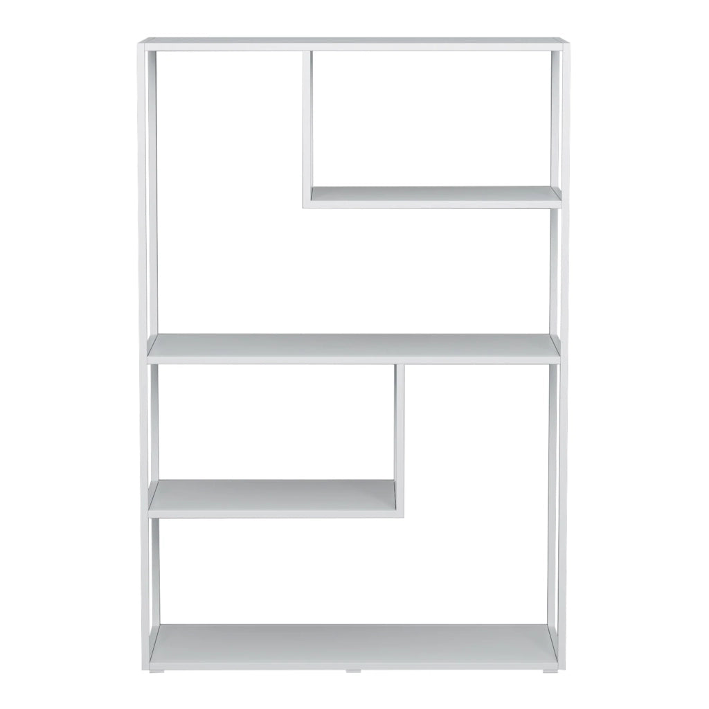 Libreria/scaffale indipendente a 4 ripiani 126 x 85 x 35 cm acciaio bianco 03_0008996