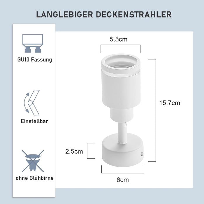 ZMH Faretto da soffitto moderni 1 lampadina GU10 orientabile