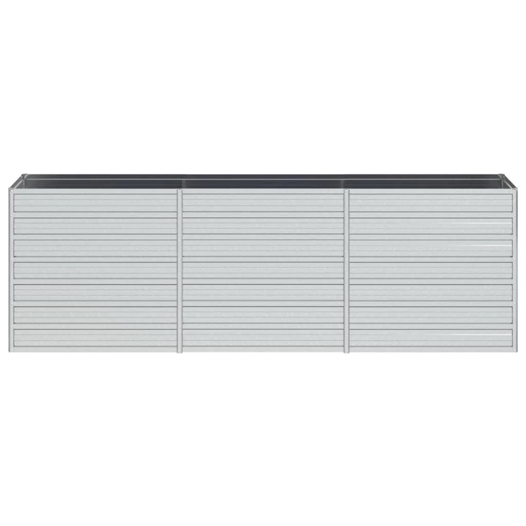 Fioriera rialzata per piante fiori patio giardino 240 x 40 x 77 cm acciaio zincato argento 02_0039411