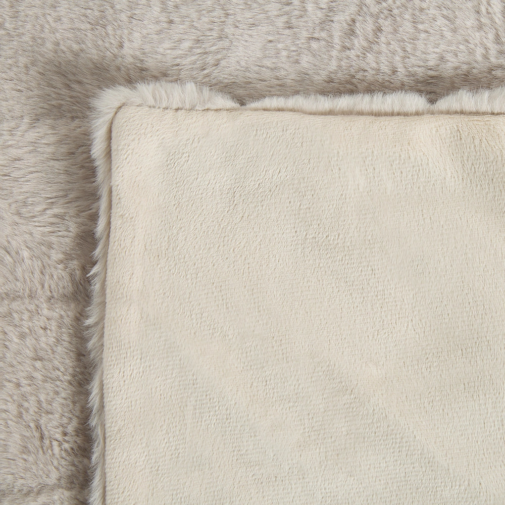 Coperta plaid in tessuto di poliestere beige 150 x 200 cm Plaid moderno e minimalista soffice