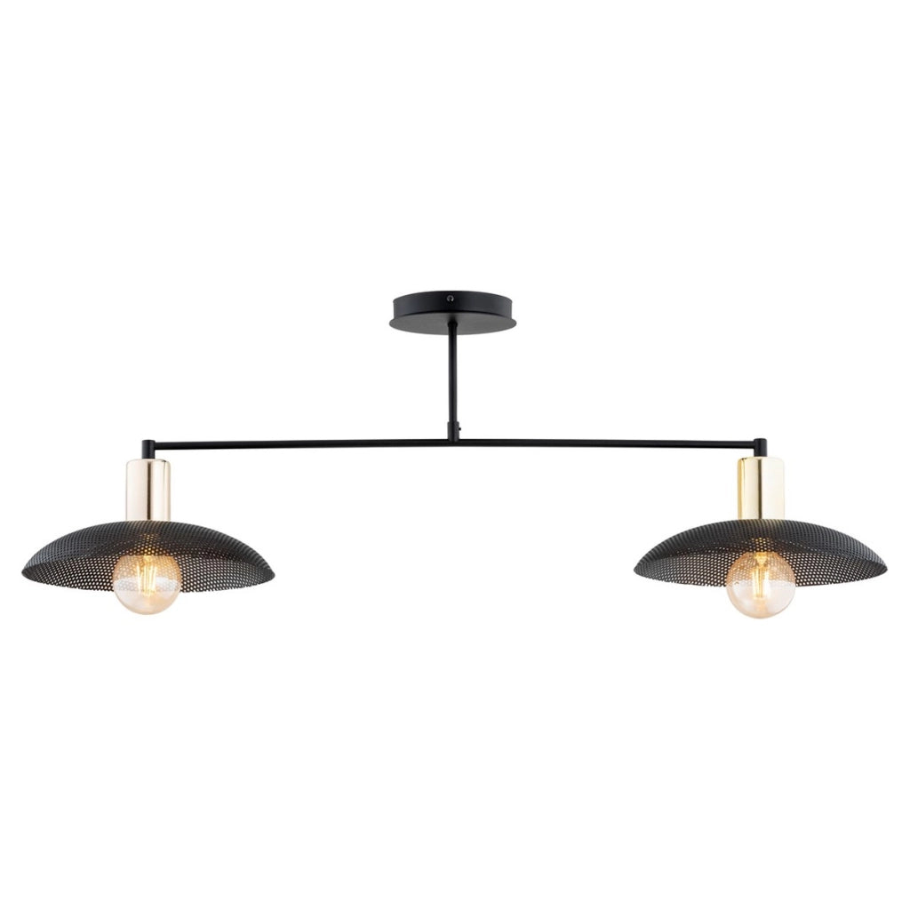 Lampada a sospensione SPIRIT in acciaio nero opaco e oro
