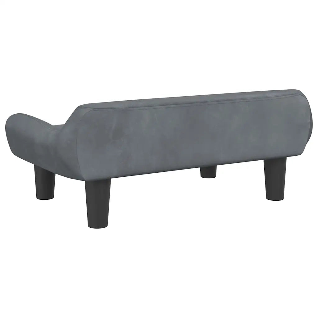 Divano per Bambini Grigio Scuro 70x40x24 cm in Velluto