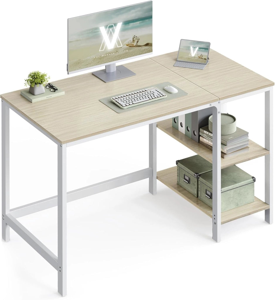 VASAGLE Scrivania per Computer, Scrittoio, 100 x 50 x 76 cm, Moderno, Tavolo da Lavoro, per Ufficio Camera da Letto Soggiorno, Marrone Vintage e Nero Inchiostro LWD046B01