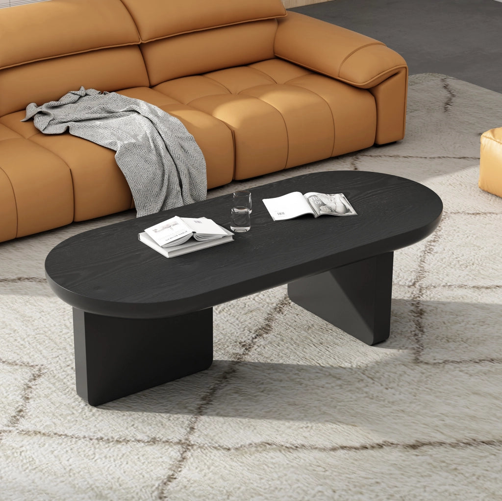 Tavolino da caffè 119;7x49;8x35;5 cm con design minimalista in MDF nero