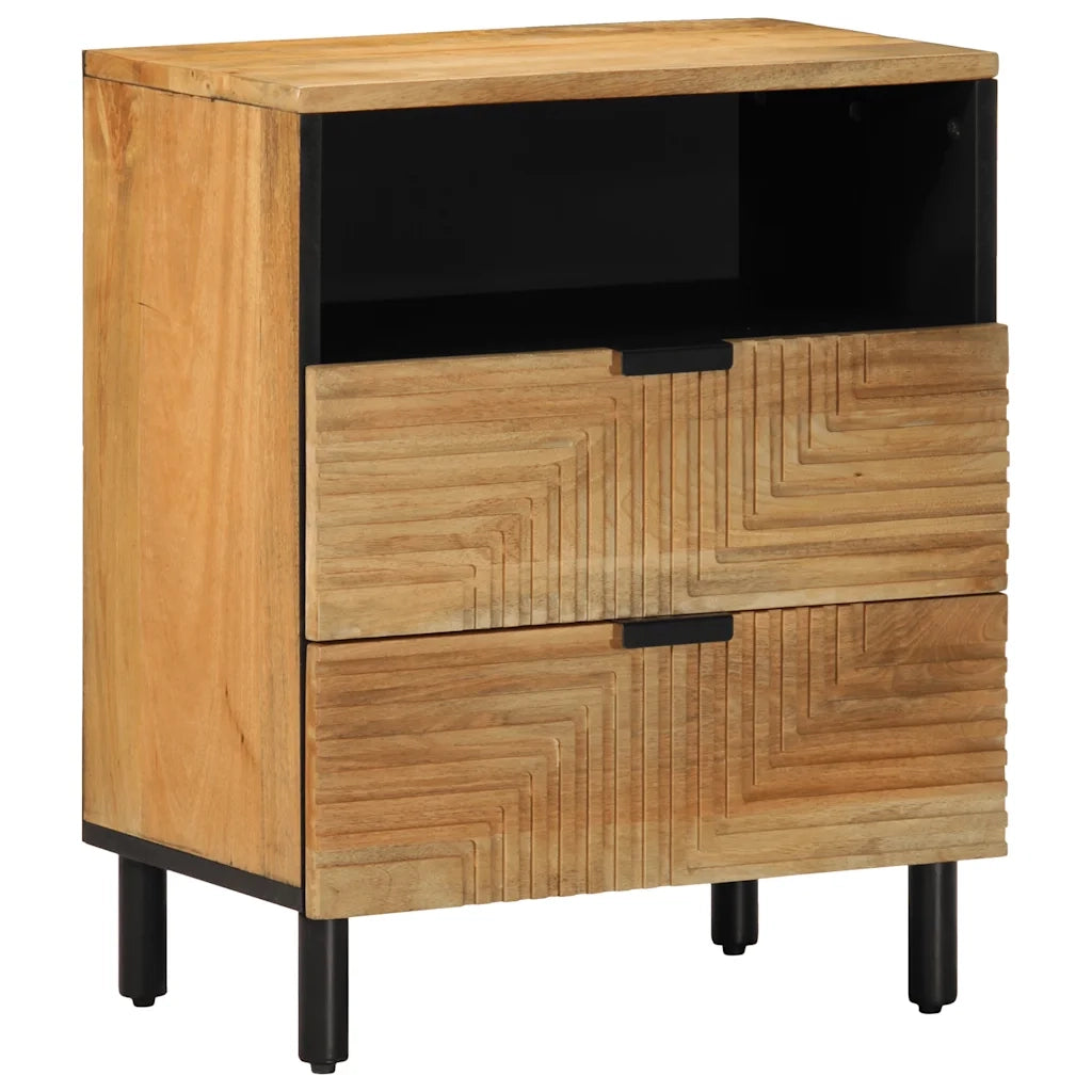 Comodino Marrone 50x33x60 cm in Legno Massello di Mango 4017730