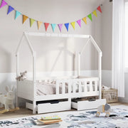 Giroletto per Bambini con Cassetti 80x170cm Legno Massello Pino
