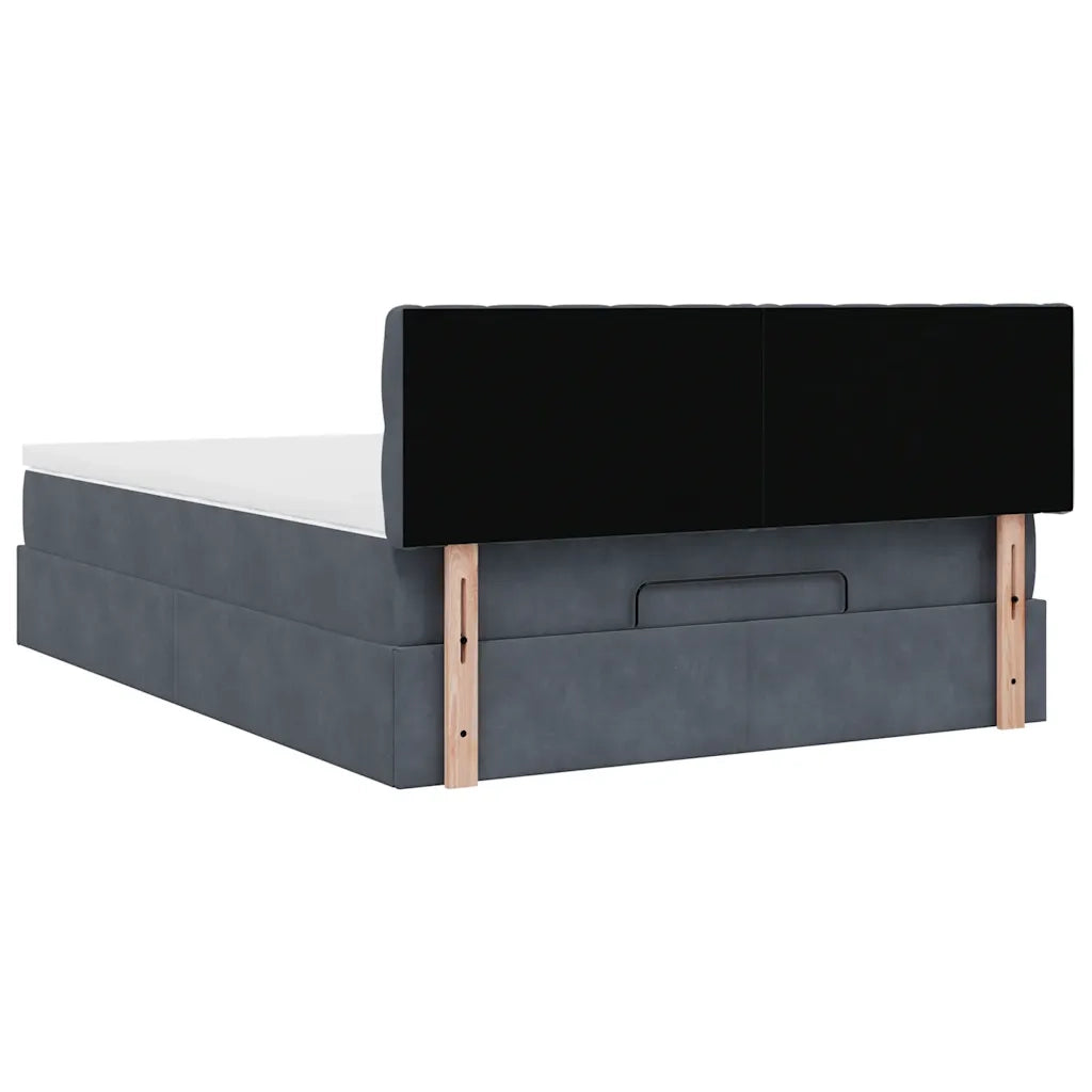 Struttura Letto Pouf con Materasso 140x200 cm in Velluto 3312699
