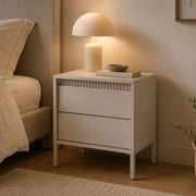 Gasalisa, Comodino 2 Cassetti, 54x40x56h cm Beige