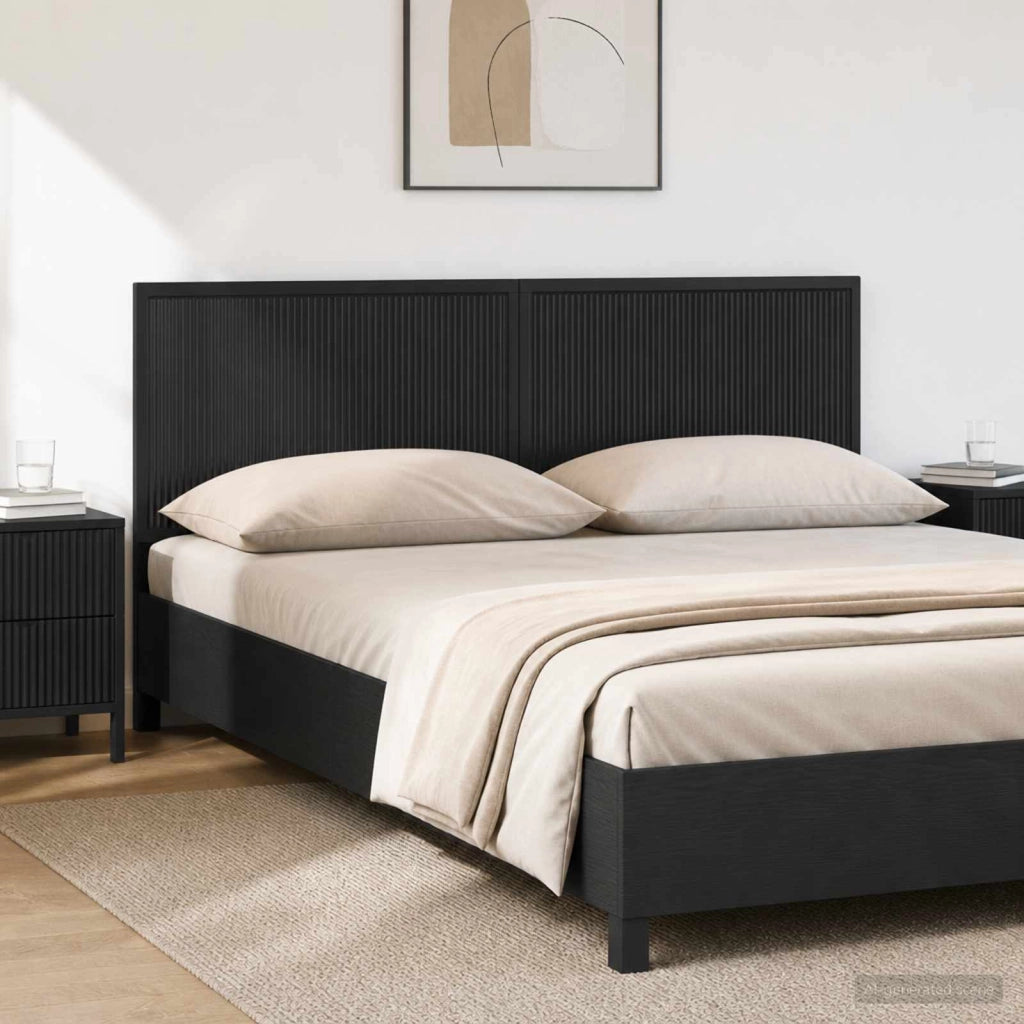Testiera da Muro EDE Nero Legno ingegnerizzato 896056